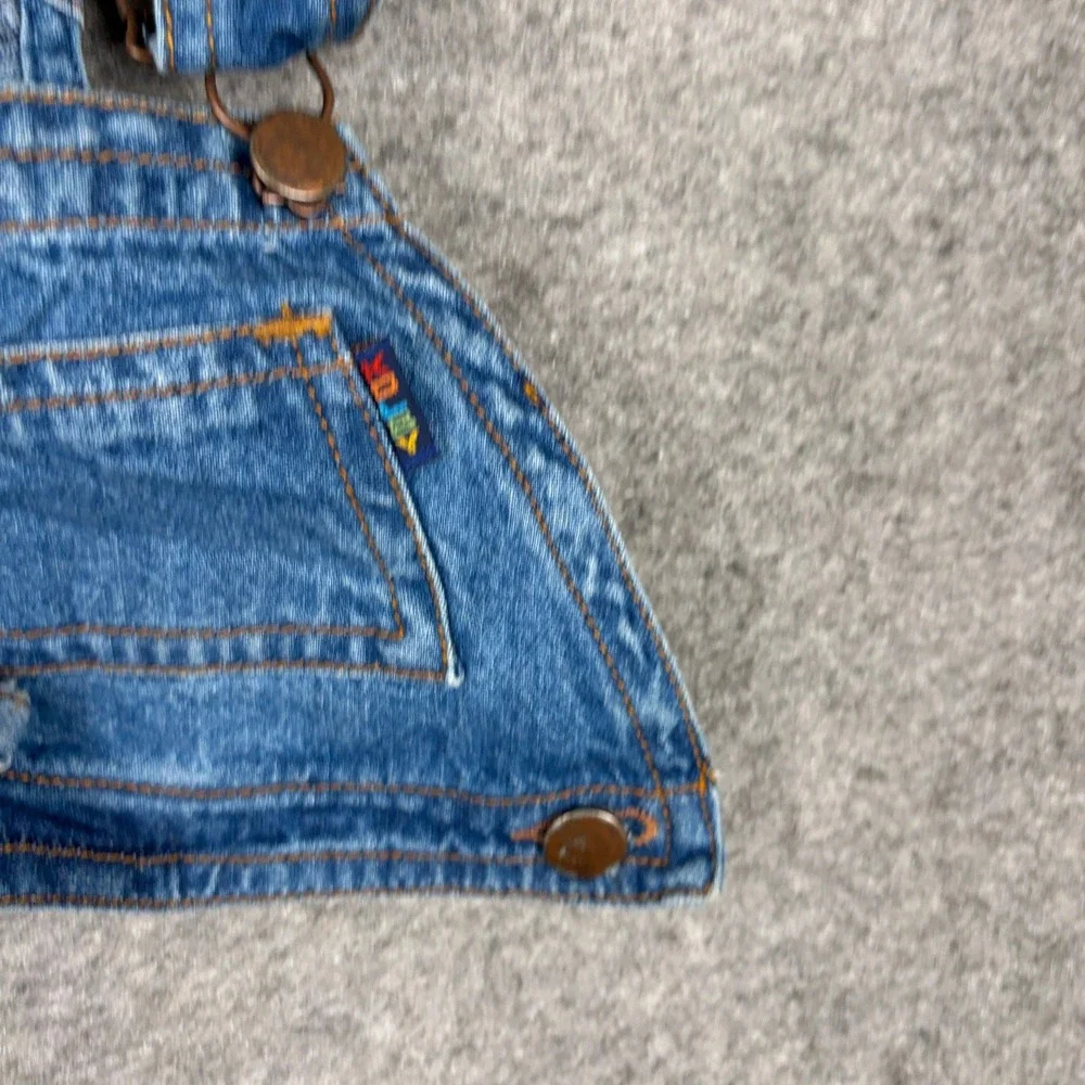 Kids Overalls Unisex 2T Vintage Denim Blue Jean Bib‎ Pocket Adjustable Straps